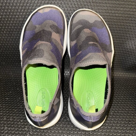 OOFOS OOmg eeZee Low White Blue Camo Women Slip On Recovery Comfort Shoes Size 8 - Picture 6 of 8